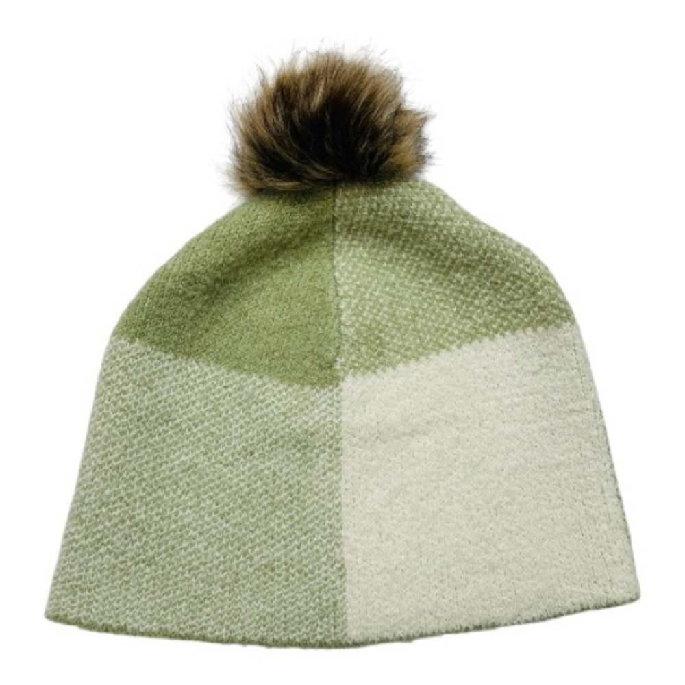 Christian Siriano New York Knit Pom Beanie Sage Green & Ivory Colorblock